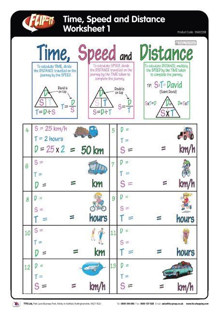 speed time and distance worksheet grade 5